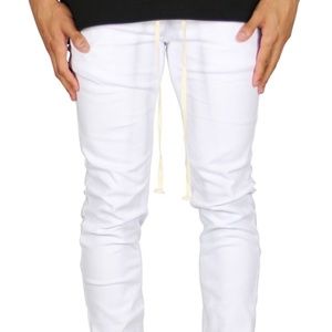 WHITE NATE ZIPPER PANT - Hyper Denim
